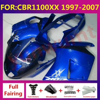 Для CBR1100XX CBR1100 xx Blackbird CBR 1100 1996-2007 Новый ABS Мотоцикл Полный Комплект обтекателей кузова Комплект обтекателей синий черный