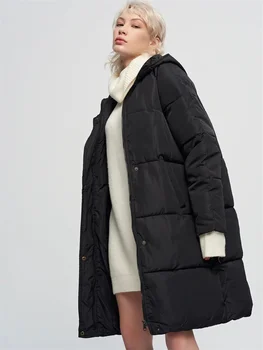 Хлебная одежда Хлопчатобумажное пальто Женщины 2023 Зима Новая Мода Корейские толстые Теплые парки с капюшоном пальто
