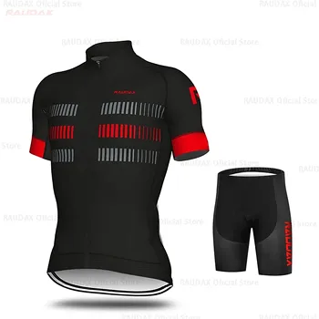 Комплект мужской велосипедной майки 2023 Team Raudax Велосипедная одежда MTB Велосипедный нагрудник Шорты Велосипедные майки