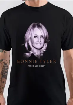 Vtg Bonnie Tyler Rocks и плотная хлопковая черная рубашка унисекс всех размеров KK478