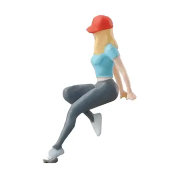 Фигурка девушки в масштабе 1: 64 / 64 HO, реалистичные крошечные игрушки-люди, фигурки людей для песочного стола, миниатюрная сцена, макет железнодорожной станции