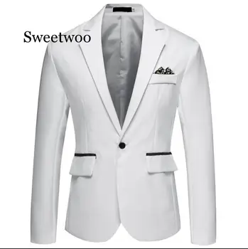 Мужская куртка 2020, Новый Мужской Приталенный блейзер, мужская мода, деловое повседневное платье, Блейзер, пальто