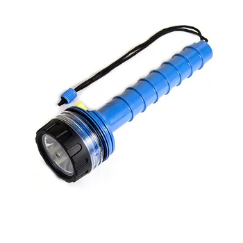 Фонарь для подводного плавания Профессиональный мощный фонарик Подводный Водонепроницаемый светодиодный фонарь для дайвинга, аварийный фонарь дальнего действия, синий