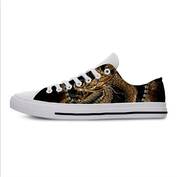 Жаркое лето, Модные кроссовки Golden Chinese Dragon, мужские и женские Высококачественные повседневные туфли Golden Chinese Dragon с низким верхом