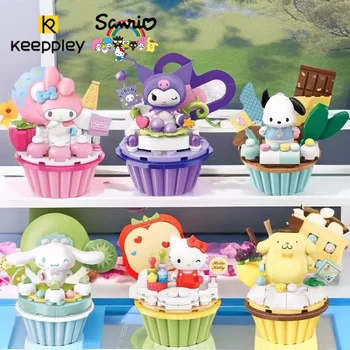 Sanrio Kuromi Hellokitty строительные блоки мультяшный торт в сборе развивающая игрушка детский подарок на день рождения модель Pachacco mymelody