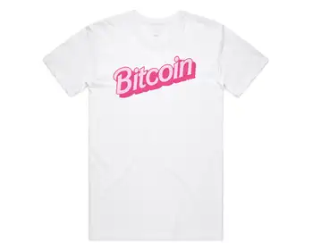 Розовая футболка в стиле ретро с биткоинами, забавная криптовалюта Crypto