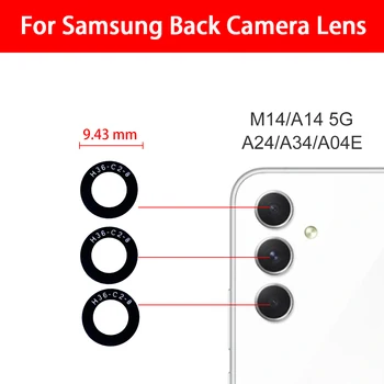 10 шт. Стеклянный объектив задней камеры для Samsung A04 Core A04 A04E A04S A14 A24 A34 A54 5G M14 M54 с клеем