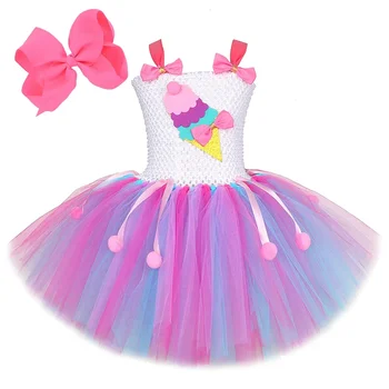 Детские костюмы с конфетами и мороженым для маленьких девочек, платье-пачка для вечеринки Cake Smash, наряд для фотосессии новорожденных, наряд для дня рождения милой принцессы