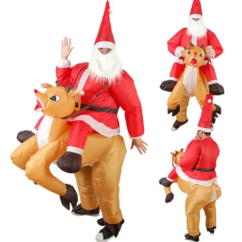 Надувной костюм Санта-Клауса для взрослых, косплей, Рождественское животное, Аниме, маскарадный костюм, Езда на оленях, Воздушные карнавальные костюмы