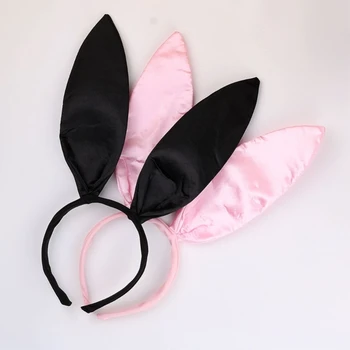 Повязка на голову с заячьими ушками, галстук-бабочка, круглый хвост и манжеты на руках, костюм кролика на Хэллоуин