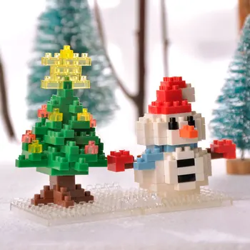 Мини Строительные блоки 3D модель Санта Клауса Пластиковые Микро Кирпичики размером с бриллиант Игрушки для детей с коробкой аниме Фигурки