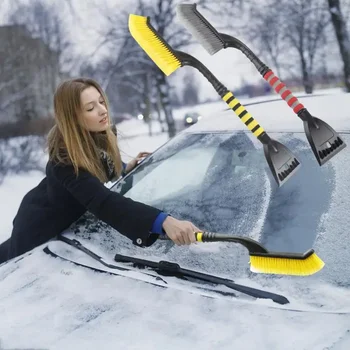 Зимняя Съемная Автомобильная лопата для уборки снега с ручкой из пены EVA, Автоматическая щетка для чистки, Скребок для удаления льда, Автоматическое Лобовое стекло