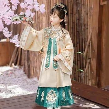 Весенне-осенняя супер-сказочная юбка для девочек в стиле Хань, с облачными плечами, старинная одежда в стиле Мин, четырехсезонный шинуазри