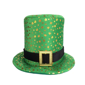 Ирландский Позолоченный Узор Забавная Шляпа на Национальный День Индивидуальность Карнавалы Вечеринка Рождество Унисекс Повседневная Шляпа для взрослых