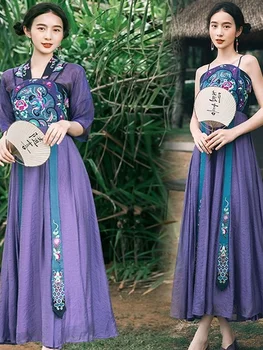Комплект из 2 предметов Женское Ретро Фиолетовое платье Феи в традиционном китайском стиле Hanfu Косплей костюм Вечернее платье Милое платье принцессы
