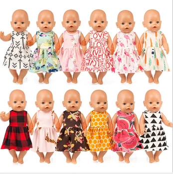 Новое платье для куклы, подходящая одежда для куклы размером 17 дюймов 43 см, аксессуары для куклы Born Baby Doll для подарка на день рождения ребенка