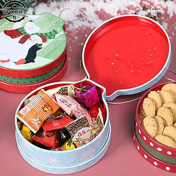 Круглая жестяная банка из-под конфет, банки для свечей с крышкой, контейнер для свечей, Пустая коробка для Рождественского печенья, Подарочный футляр для хранения конфет.