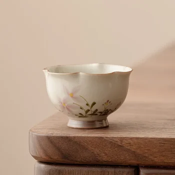 Китайский стиль новая мода дерево серый маленький бутон цветка Маргаритки керамическая мастер-чашка на одну чашку домашний чайный набор кунг-фу продукты