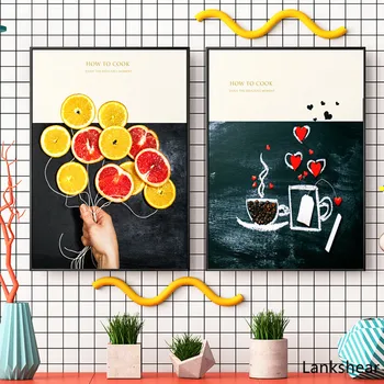 Скандинавские вазы для кофе, свежих фруктов, настенные художественные плакаты и принты, живопись на холсте для гостиной, кухни, кафе, дома, настенные фрески