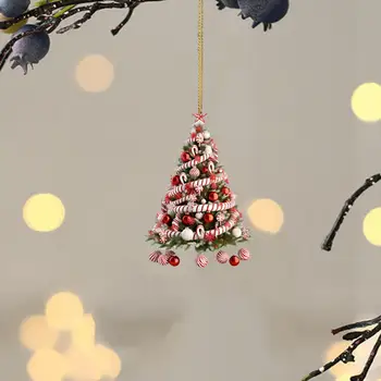 Подвеска в виде Рождественской елки Ручной работы, украшение в виде рождественской елки, Рождественские шары, Леденцовая трость, звездный дизайн.