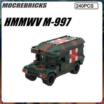 Медицинская спасательная машина Hummer военной серии M-997 MOC для сборки строительных блоков, детские игрушки, Рождественские подарки