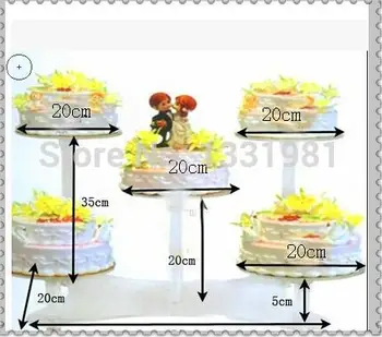 оптовая Популярная 5-уровневая Круглая Прозрачная Акриловая подставка для свадебных кексов на День рождения для вечеринки