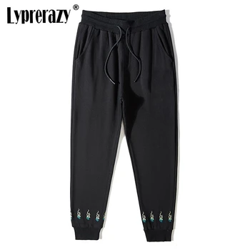 Lyprerazy Летние повседневные спортивные брюки с вышивкой лотоса, мужские хлопковые свободные спортивные брюки-корсет в китайском стиле