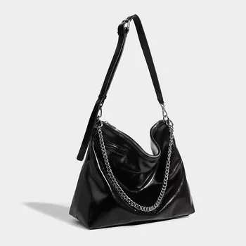 Трендовый нишевый дизайн, классическая ретро-сумка подмышками, модная простая сумка на цепочке, популярная универсальная сумка через плечо, большая сумка-тоут