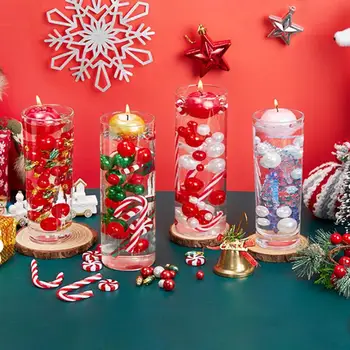 1 комплект модной плавающей вазы из искусственного жемчуга Пластиковая Рождественская ваза Украшение Рождественская тема Создает атмосферу