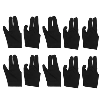 10 шт. Бильярдные перчатки с 3 пальцами для левой и правой руки, Снукерный кий, Перчатки для пула
