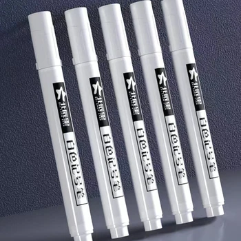 Белая фломастерная ручка с масляным толстым наконечником, водостойкая художественная Специальная белая фломастерная ручка, быстросохнущая для металлических резиновых винтов двигателя, маркер для граффити