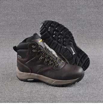 Мужские противоскользящие водонепроницаемые дышащие альпинистские походные ботинки из натуральной кожи, мужские Противоударные походные ботинки для кемпинга